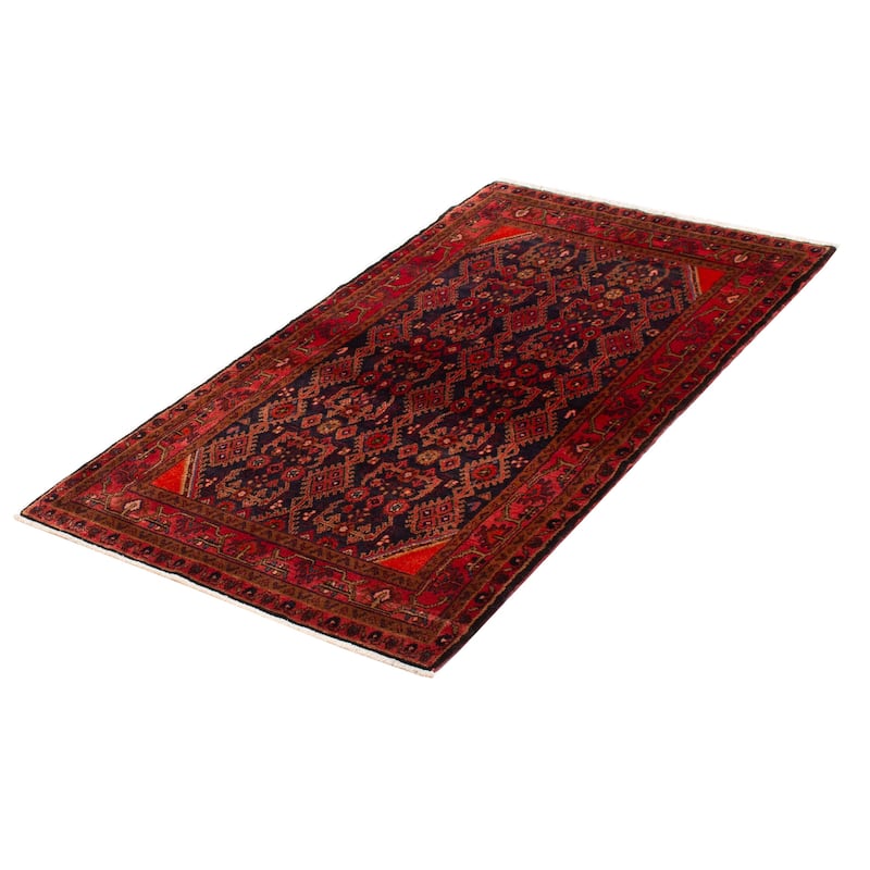 Andelz Navy, Red Rug 4'3" x 7'2" - 4'3 x 7'2