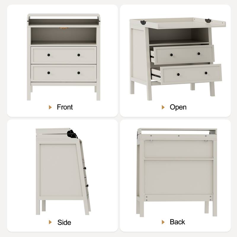 Baby Changing Table Multi-Functional 2 Drawer Dresser