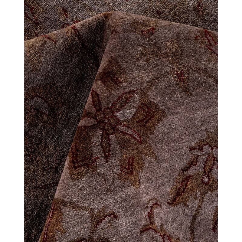 Overton Hand Knotted Wool Vintage Inspired Modern Contemporary Overdyed Gray Area Rug - 5' 10" x 9' 3"