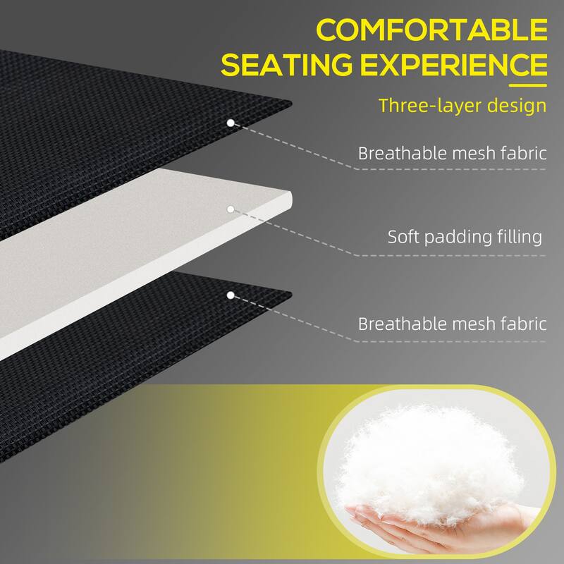 Outsunny 2-Pack Reclining Chairs, Portable Sunbathing Chairs with Reading Face Hole, Side Pocket & Adjustable Backrest