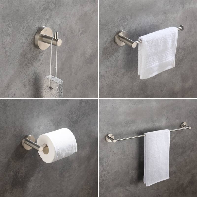 Circular 4-Piece Bathroom Hardware Set