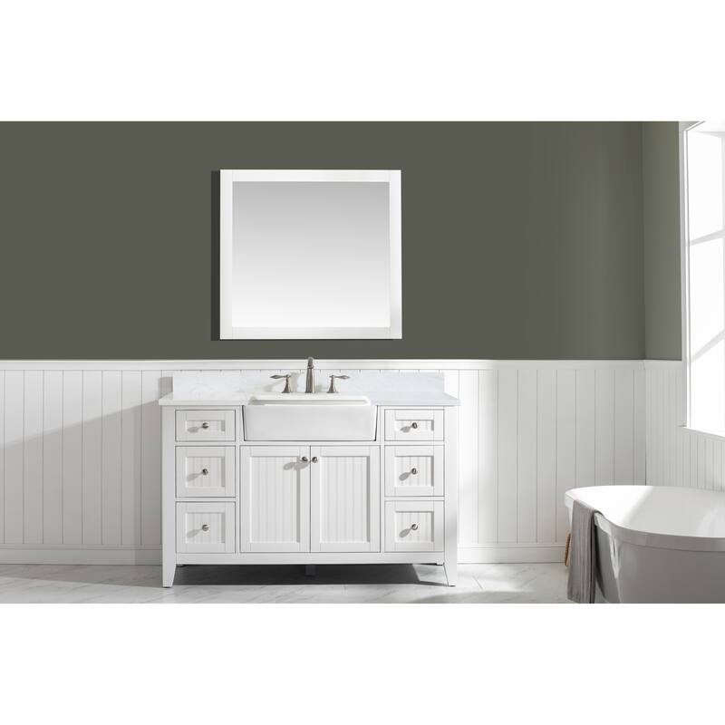 Burbank 54" Single Vanity in White