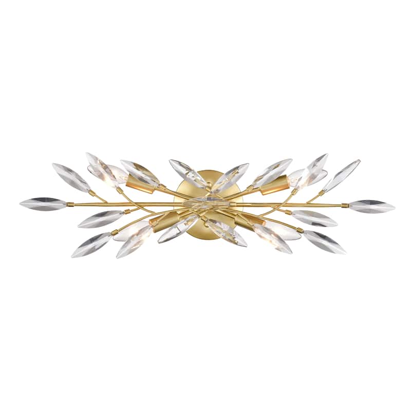 Flora Grace 25.5-inch Wide 4-Light Vanity Light in Champagne Gold - 25.25 - 25.25