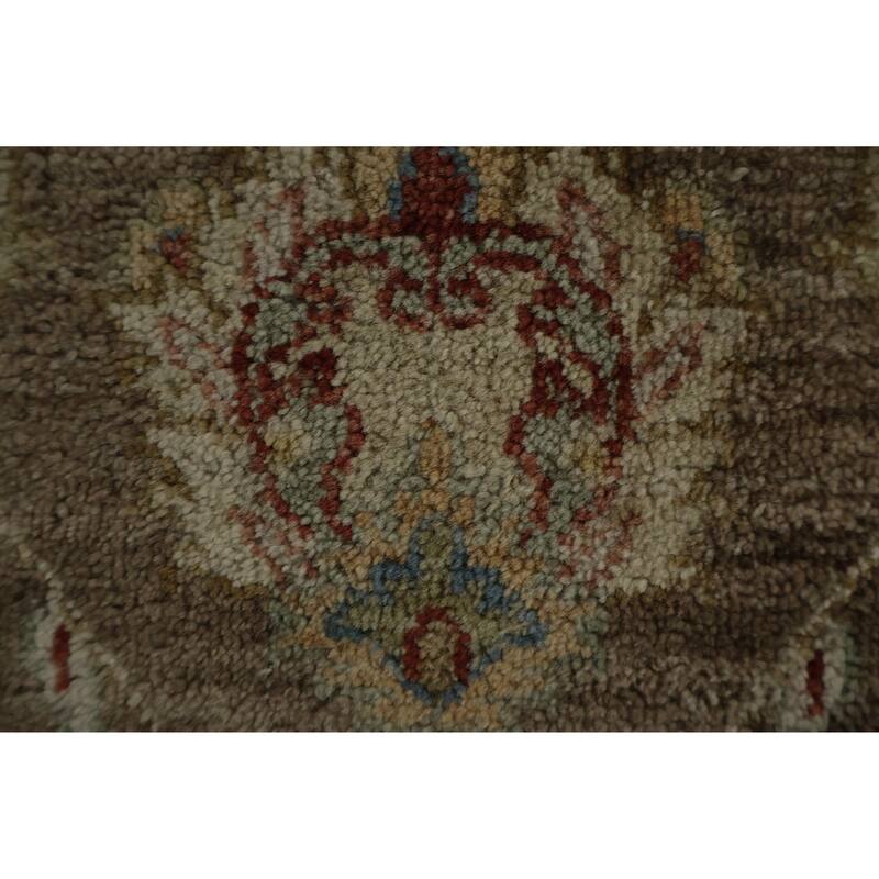 Hand Knotted Oriental 100% Wool Carpet Traditional All-Over Brown Peshawar Area Rug - 3' 2'' X 2' 0''
