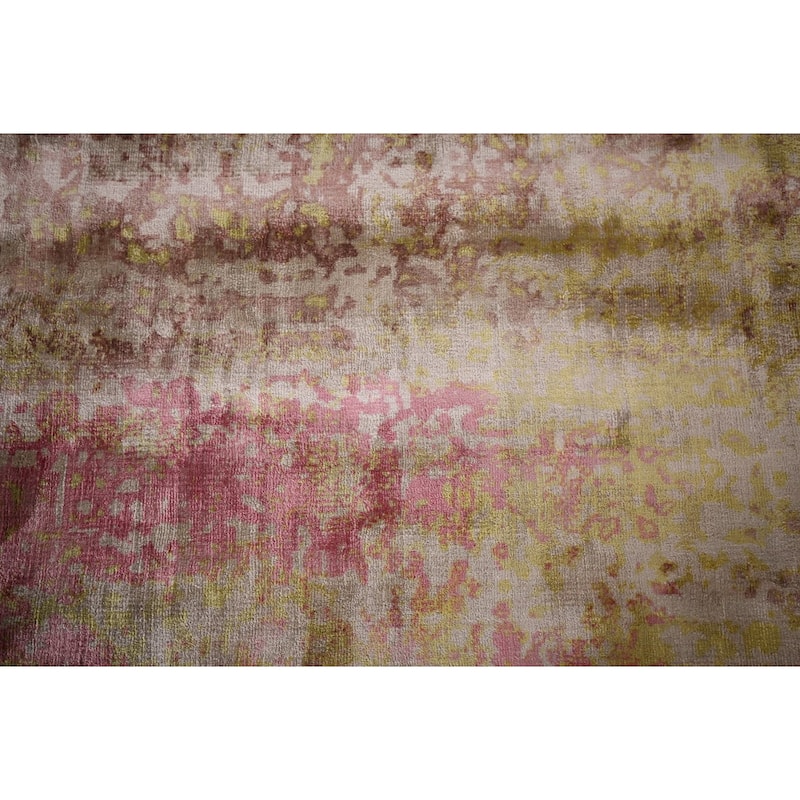 Colorful Abstract Modern Area Rug Handmade Wool Carpet - 5'2"x 7'7"