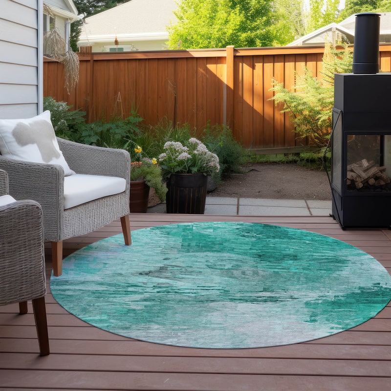 Machine Washable Indoor/ Outdoor Chantille Abstract Ombre Rug