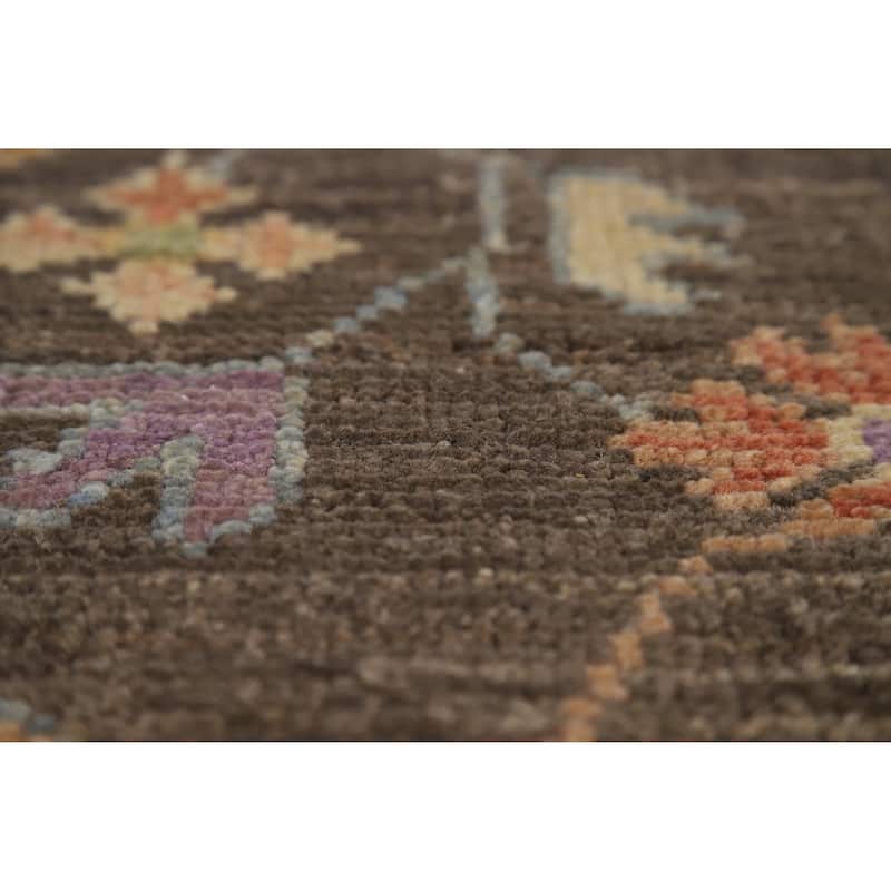 Hand Knotted Oriental 100% Wool Carpet Transitional All-Over Greys & Charcoal Oushak Area Rug - 12' 3'' X 9' 4''