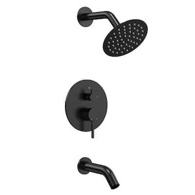 GRANDJOY Wall-Mount 2-Function Shower and Tub System with Pressure Balance Valve