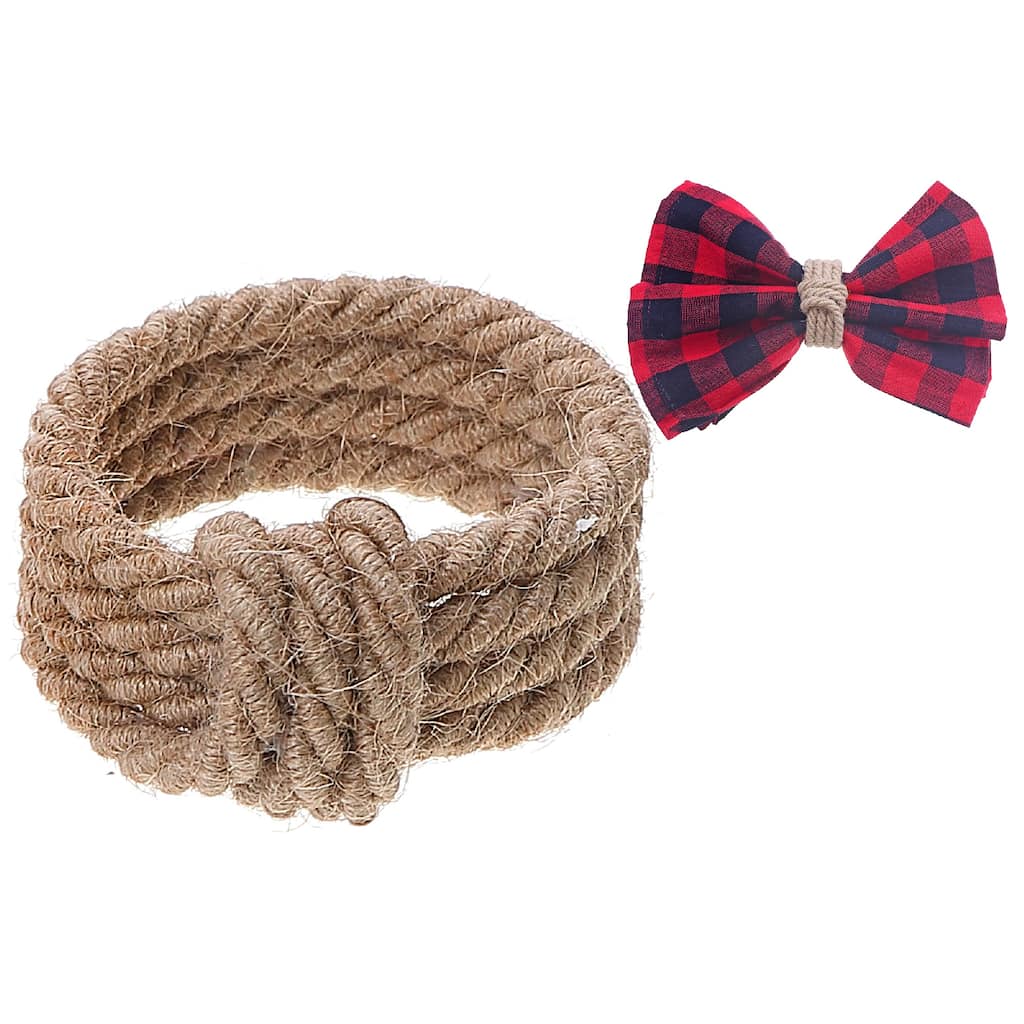 Brown Jute Napkin Ring - Set of 6