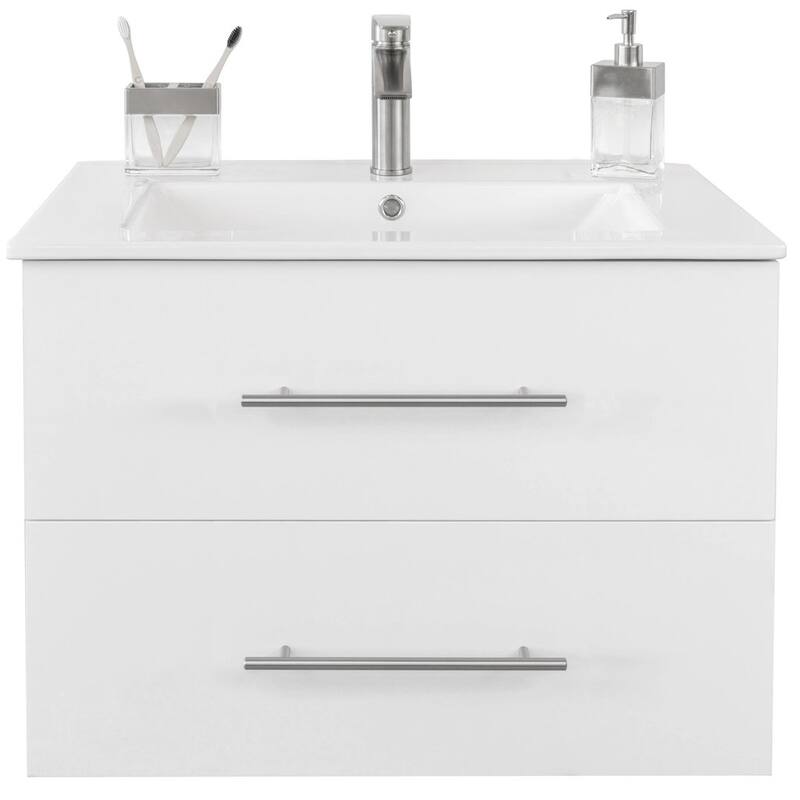 Utopia 36" Single Sink Wall-Mounted Bathroom Vanity Top Set - White