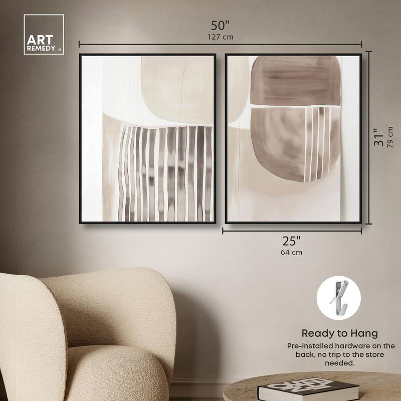 Elements of Quiet Canvas Set of 2 by Art Remedy