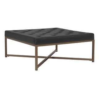 Studio Designs Home Camber Tufted Leather Cocktail Ottoman