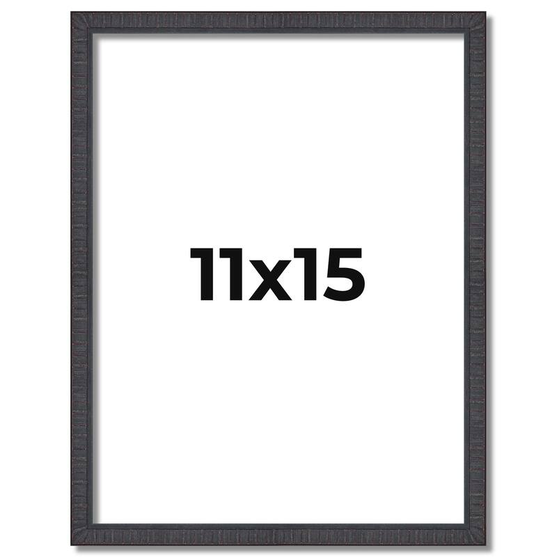 11x15 Frame Brown Solid Wood Picture Frame - Complete Modern Photo