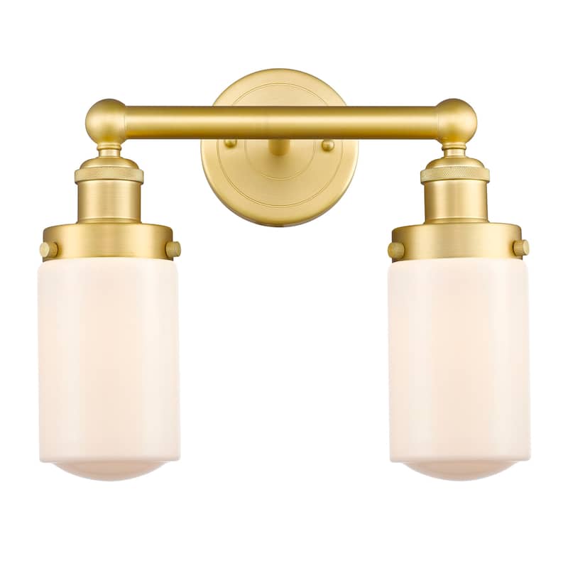 Innovations Lighting 616-2W-10-16 Dover Vanity Dover 2 Light 16" Wide - Satin Gold / Matte White