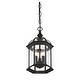 preview thumbnail 3 of 6, Kensington 3-Light Outdoor Hanging Lantern in Textured Black