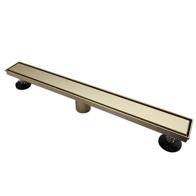 Oceanic Linear Shower Drain, Marine-grade 316 Stainless Steel, Tile-in with Hair Strainer