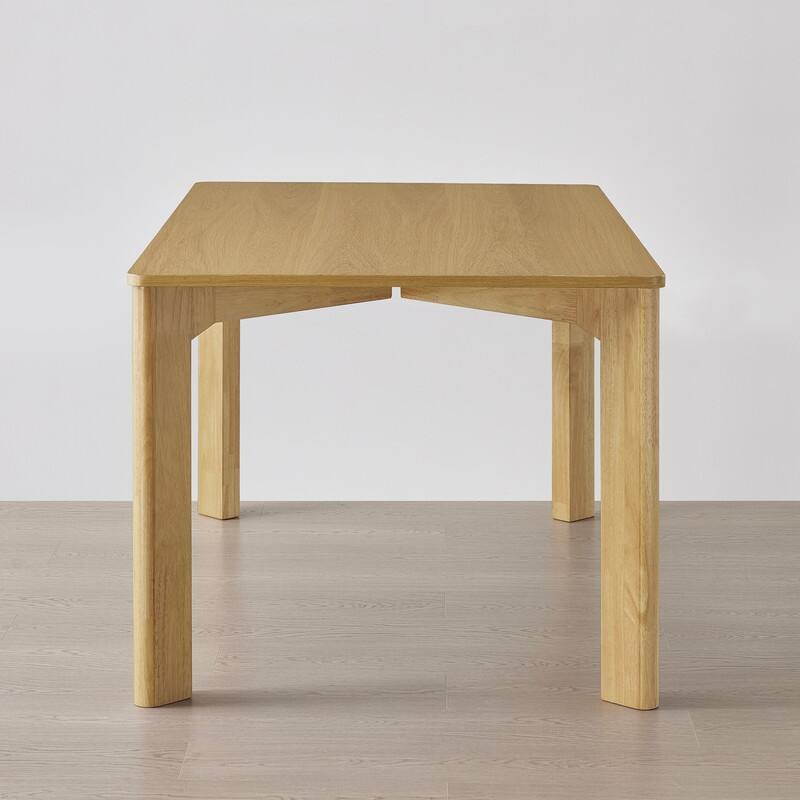 Spruce & Spring 59" Modern Rectangle Dining Table for 4-6 with Solid Rubberwood Legs