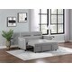 preview thumbnail 3 of 6, Gray 57" Upholstered Sleeper Sofa 2 Seat Sofabed with 2 Pillow Pull-Out Sleeper