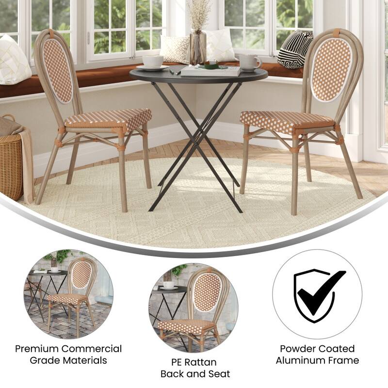 Stacking Bistro Chairs with Metal Frames