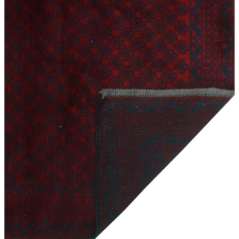 Vintage Distressed Jimena Red/Navy Rug - 3'6" x 6'8"