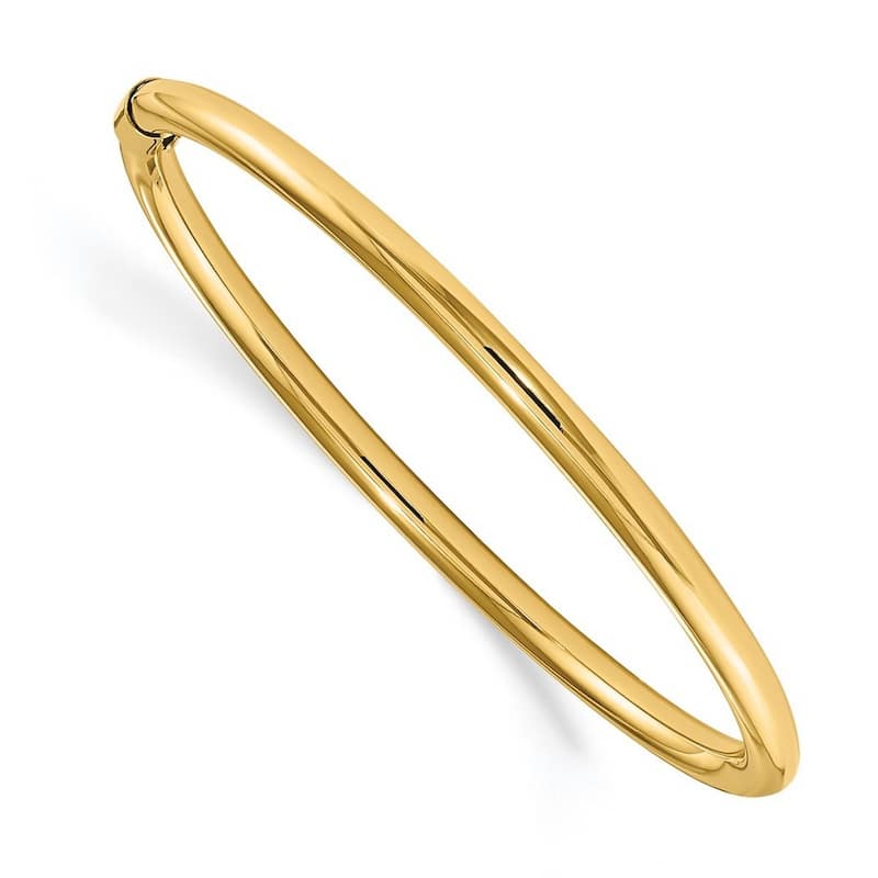 Curata 14k Yellow Gold 5.5" 2.5mm Children's Polished Slip-on Bangle Bracelet
