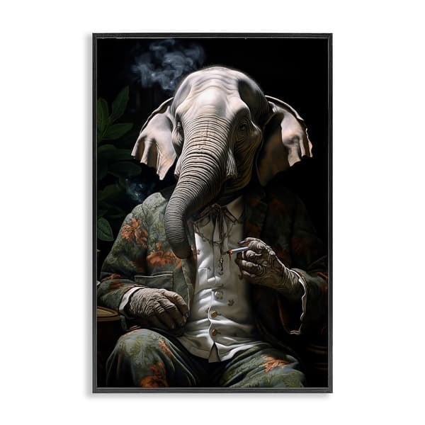 Stupell Elephant Smoking Cigarette Framed Giclee Art Design By r3darch0n - Bed Bath & Beyond