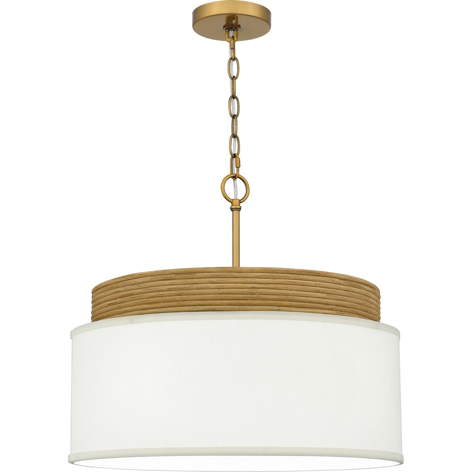 Brushed Gold Four Light Pendant from the Quoizel Pendant Collection
