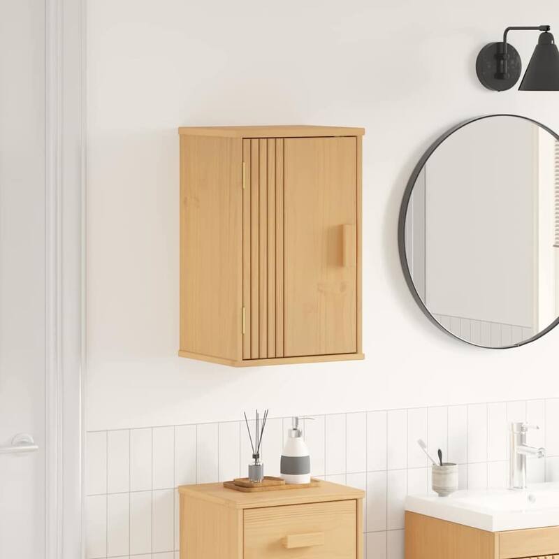 vidaXL Bathroom Cabinet Olden Brown 35 x 30 x 55 cm Solid Pine wood - 13.78 x 11.81 x 21.65 in