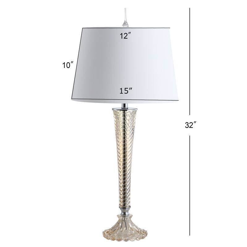 Maddie 32" Glass LED Table Lamp, Champagne (Set of 2) by JONATHAN Y