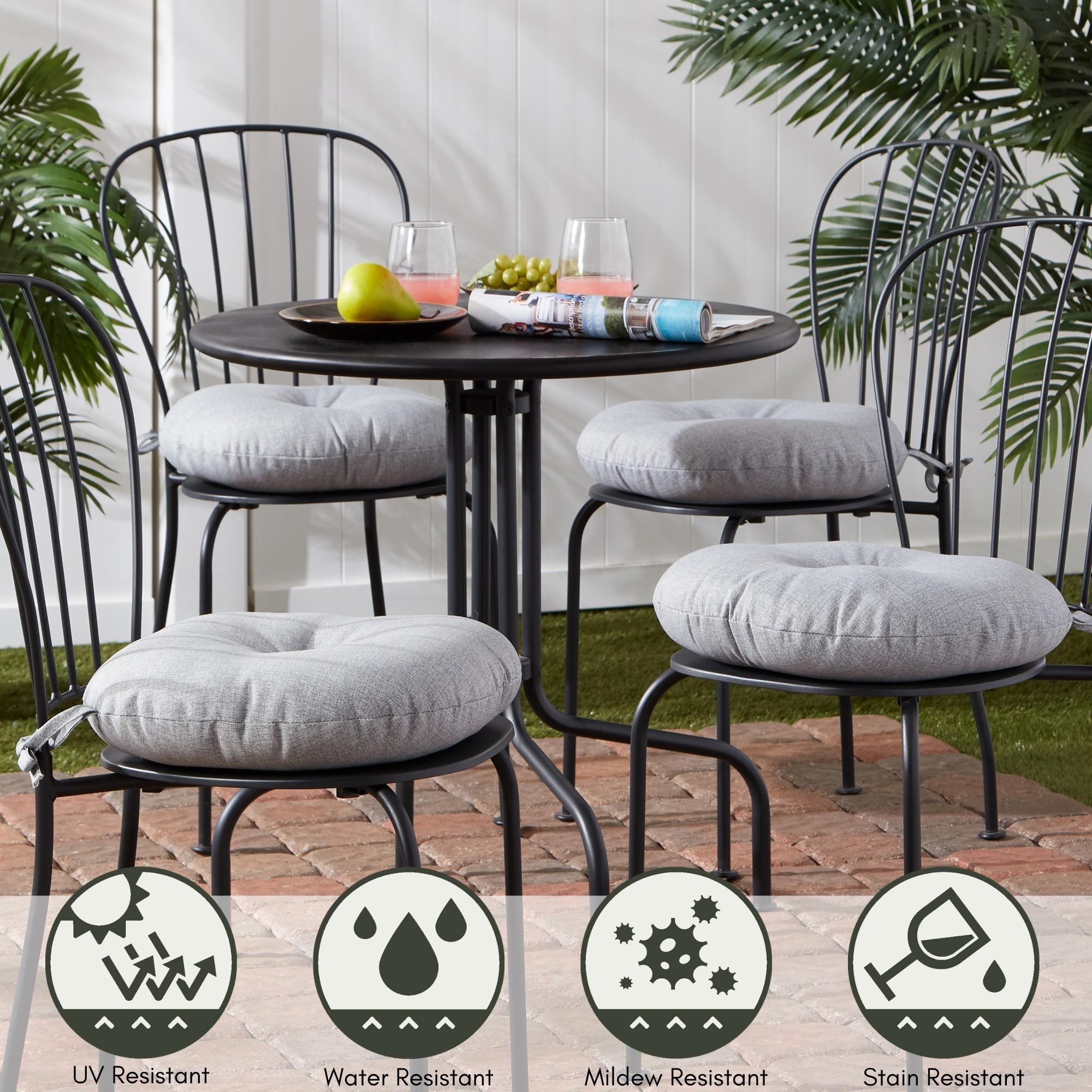 Outdoor 15 inch Round Bistro Chair Cushions Set of 2 On Sale Bed Bath Beyond 30757698