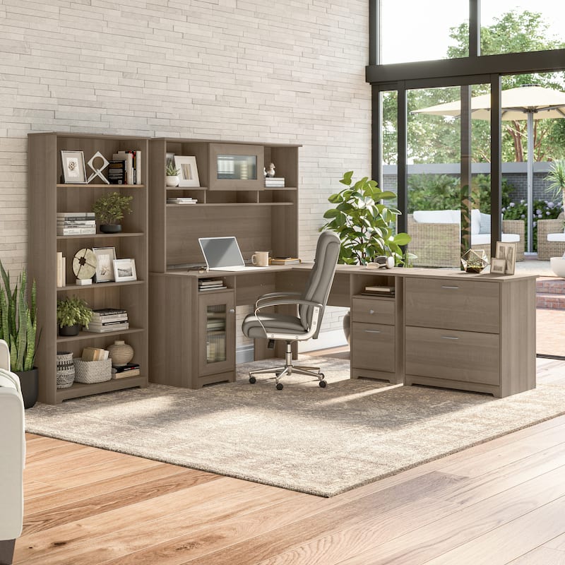 Cabot 60W L Shaped Computer Desk with Storage by Bush Furniture