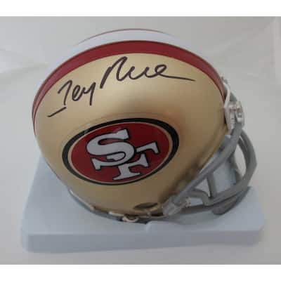 Jerry Rice Autographed Football Signed Mini Helmet RICE HOLOGRAM - 8'6" x 11'6"