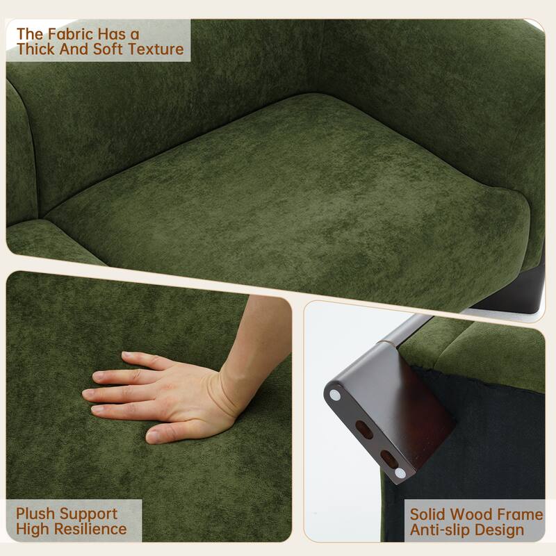 81" Wide Upholstered Velvet/ Chenille Roomy Loveseat Sofa