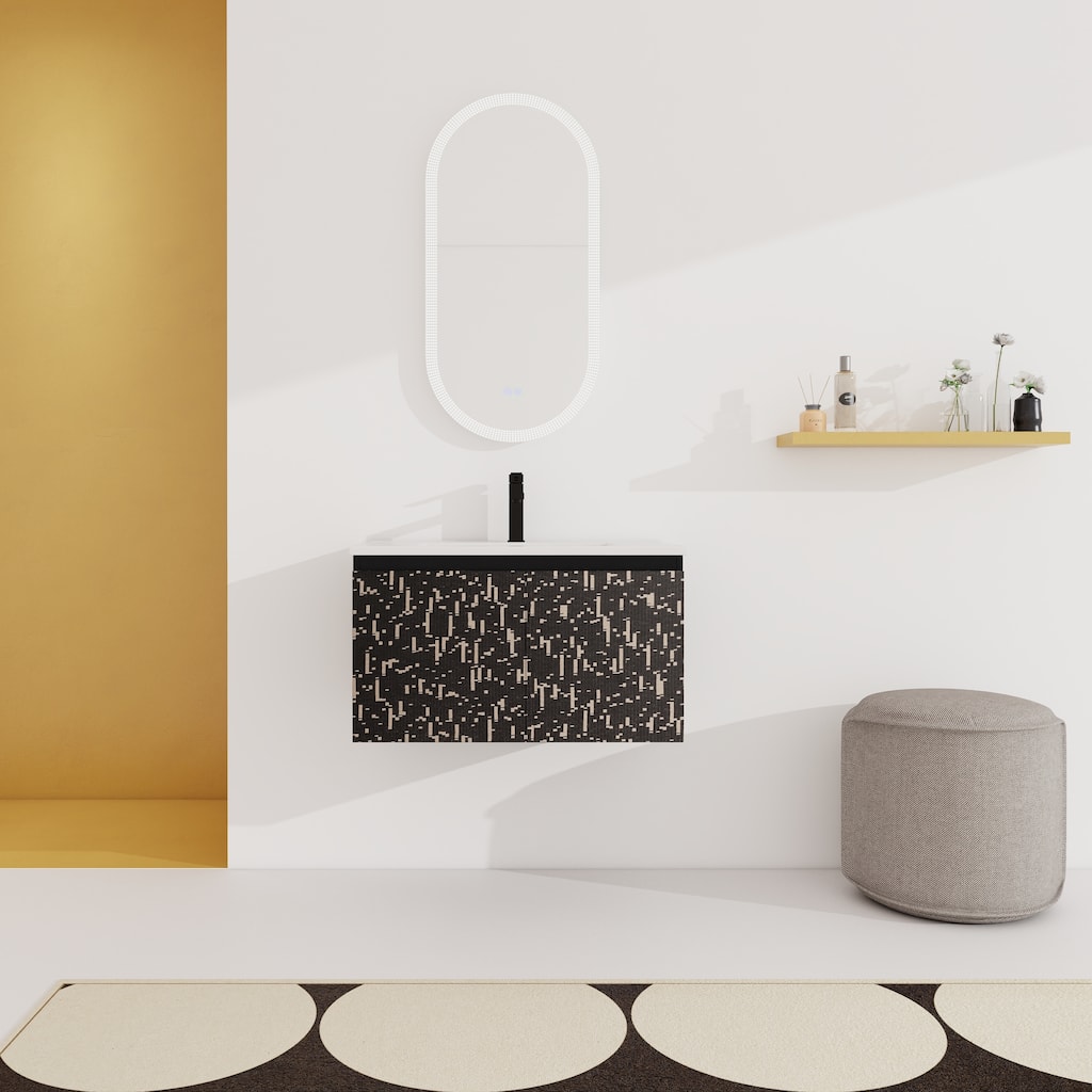 30"Floating Wall-Mounted Bathroom Vanity With Ceramics Sink & Soft-Close Cabinet Door