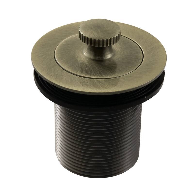 Made To Match 1-1/2-Inch Lift and Turn Tub Drain with 2-Inch Body Thread - Antique Brass