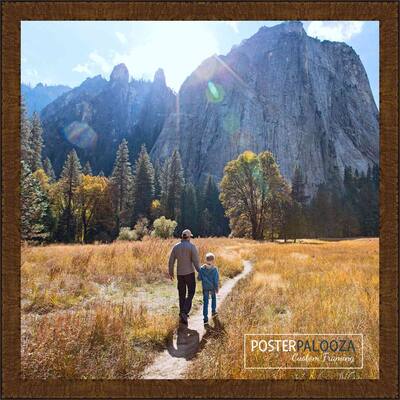 23x23 Traditional Natural Wood Picture Square Frame - Picture Frame Includes UV Acrylic, Foam Board Backing, & Hanging Hardware!