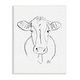 Stupell Farm Cattle Cow Pencil Sketch Drawing Portrait Wood Wall Art ...