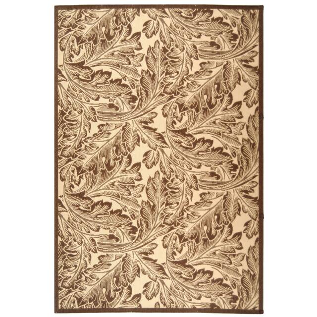 SAFAVIEH Courtyard Bettyjane Tropical Leaves Indoor/ Outdoor Area Rug