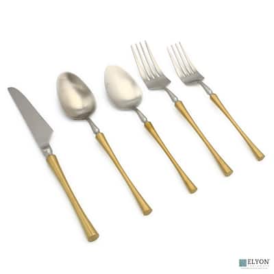 Elyon Noelle Matte Colored Stainless Steel Flatware Set 20 Pieces