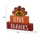 Glitzhome Thanksgiving Wooden Lighted Turkey Words Block Table Decor ...