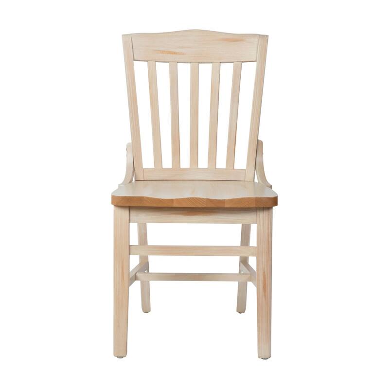 School House Back Wooden Restaurant Dining Chair - 18.5"W x 21.5"D x 35"H