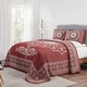 preview thumbnail 16 of 36, Superior Cotton Blend Oversized Classic Medallion Bedspread Set Berry Red - Queen
