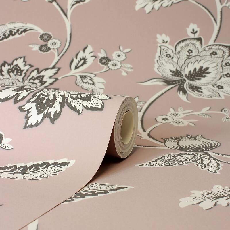 Fine Decor Juliette Light Pink Jacobean Wallpaper