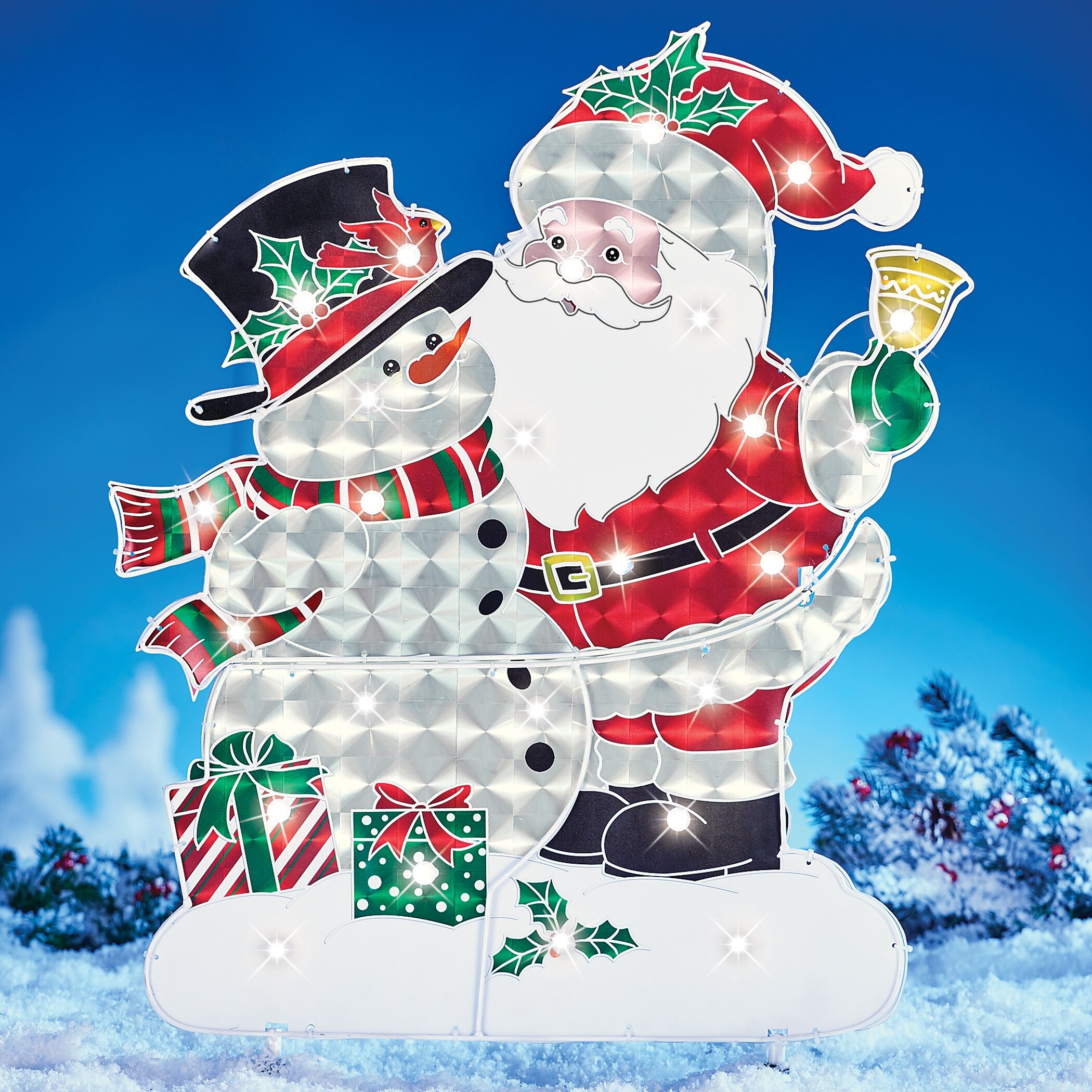 Christmas Santa Claus Solar Pathway Garden Stake Lights | Inspire Uplift