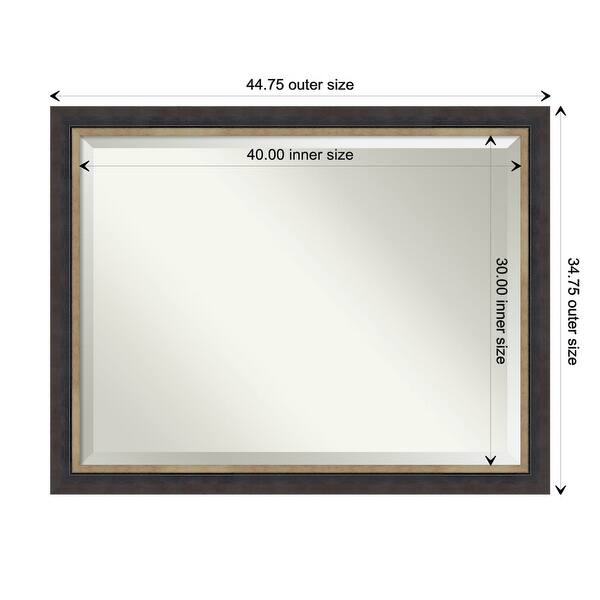 30.00 in. W x 22.00 in. H Framed Rectangular  Bathroom Vanity Mirror in Midnight Blue