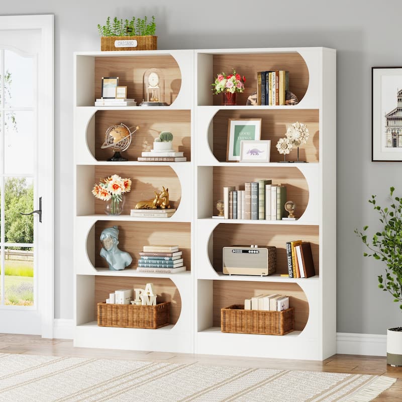 Modern 6 Tier Bookshelf, 71 Inch Tall Bookcase with Classic Shape