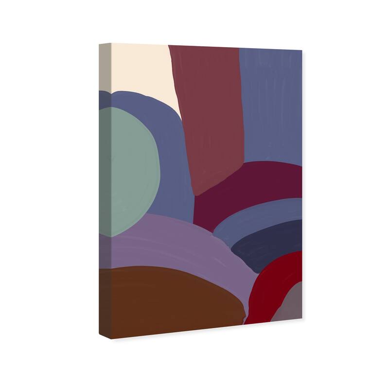 Wynwood Studio Canvas Abstract Connect to Earth Tones Purple and Maroon Modern & Contemporary Wall Art Canvas Print