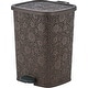 preview thumbnail 4 of 5, 6 qt Lace Step Trash Can Brown