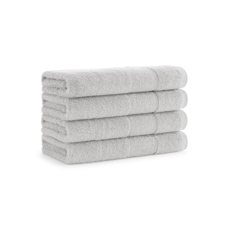Aston & Arden Turkish Solid 4-Piece Hand Towels - 18x32 - Gray