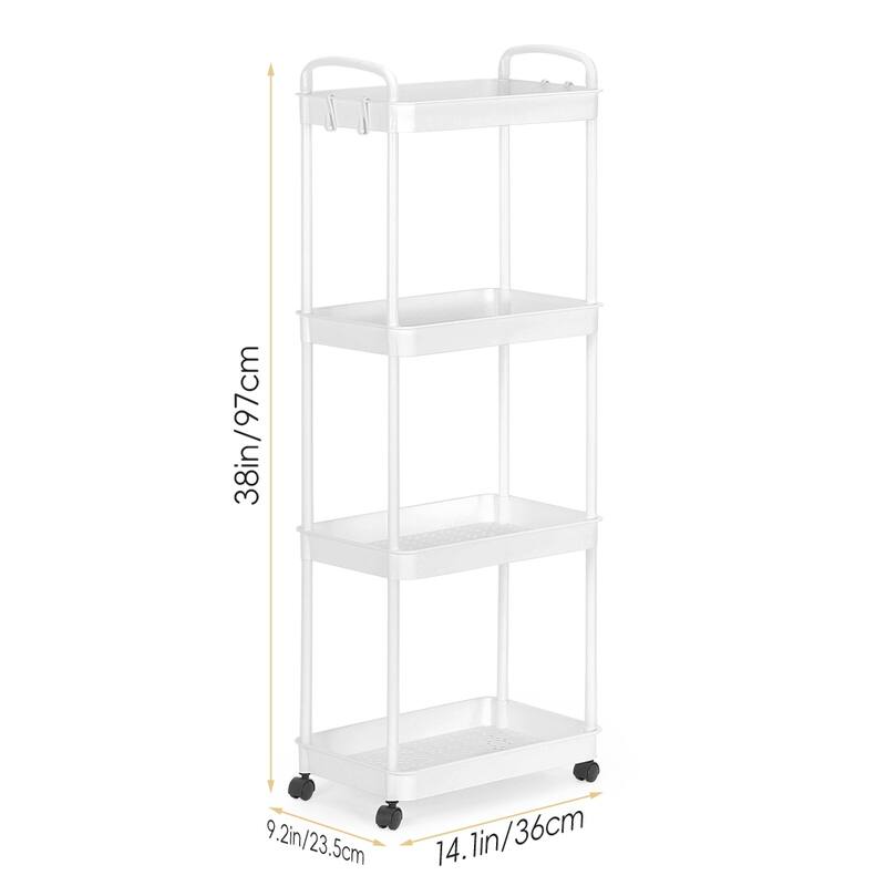Storage Cart, Shelf Organizer Mobile Shelving, Multifunction Movable Storage Organizer
